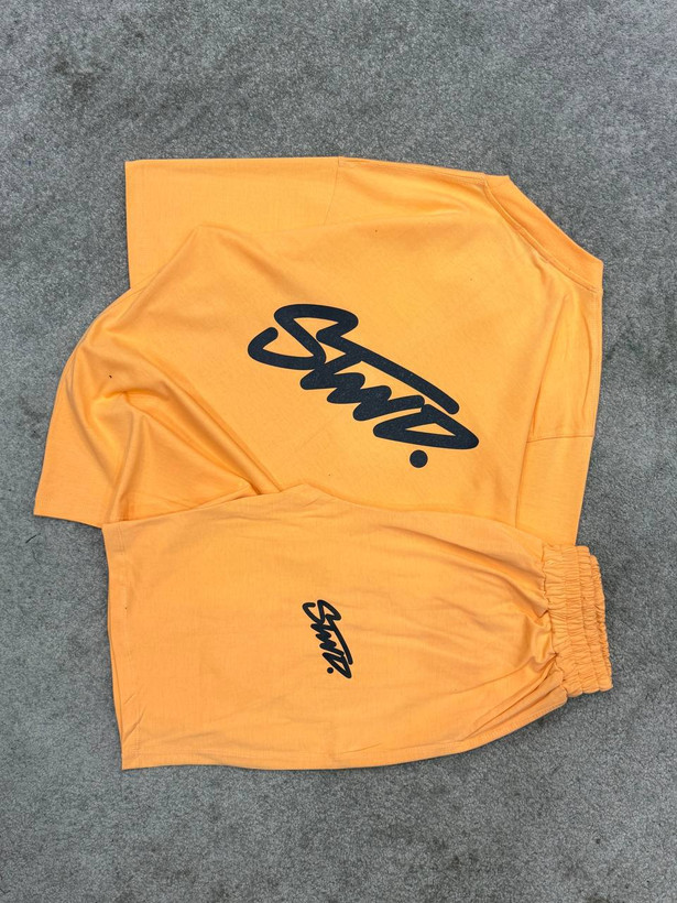 ست تیشرت شلوارک نارنجی